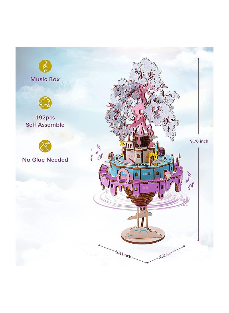 DIY Music Box Building Kits - 3D Wooden Puzzle Best Gift for Adults  Teens - City in The Sky (192 PCS) - Image 5